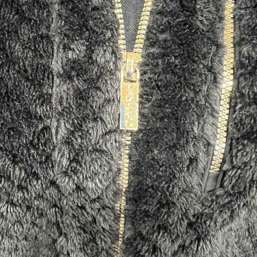 Calvin Klein Black Faux Fur‎ Vest with High Collar - Picture 2 of 8